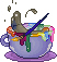 a teacup filled with rainbow goop